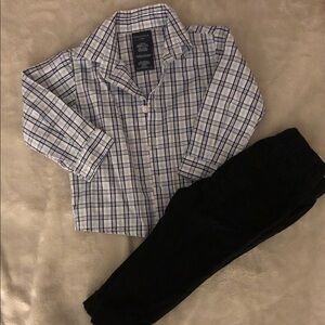Nautica Blue and White Checkered Shirt